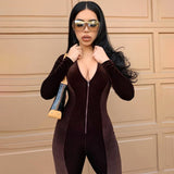 Women Sexy Zipper Overall