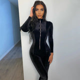 Women Sexy Zipper Overall