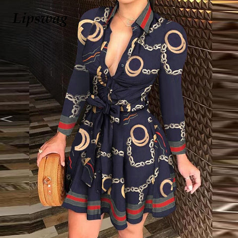 Vintage Chain  Dress Women Fashion