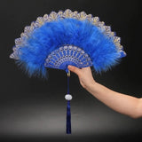 MagZi Lolita Feather Folding Fan Wedding