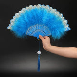 MagZi Lolita Feather Folding Fan Wedding