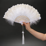 MagZi Lolita Feather Folding Fan Wedding