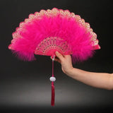 MagZi Lolita Feather Folding Fan Wedding