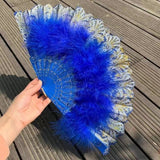 MagZi Lolita Feather Folding Fan Wedding