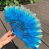 MagZi Lolita Feather Folding Fan Wedding