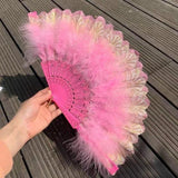 MagZi Lolita Feather Folding Fan Wedding