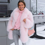 Pink Fox Fur Coat