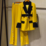 Trousers Female Blazers Pant Two Piece Set