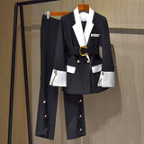 Trousers Female Blazers Pant Two Piece Set