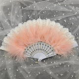 MagZi Lolita Feather Folding Fan Wedding