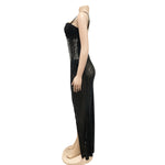 Miss Tina High Split Long Dress Women Fashion