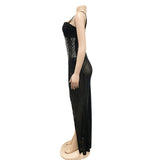 Miss Tina High Split Long Dress Women Fashion