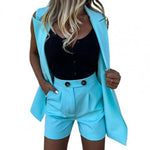 Solid Color High Waist Suit Women Fashion