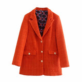 Hot Red Female Blazer Suit Woman Suit