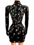 Sexy Multicolor Crystals Dress Women Fashion