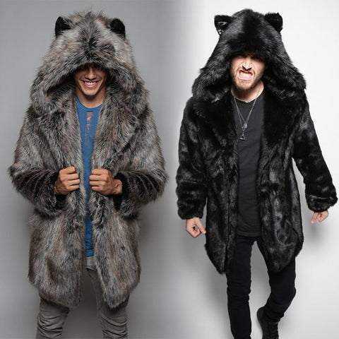 Faux Fur Men Coat Male Fashion